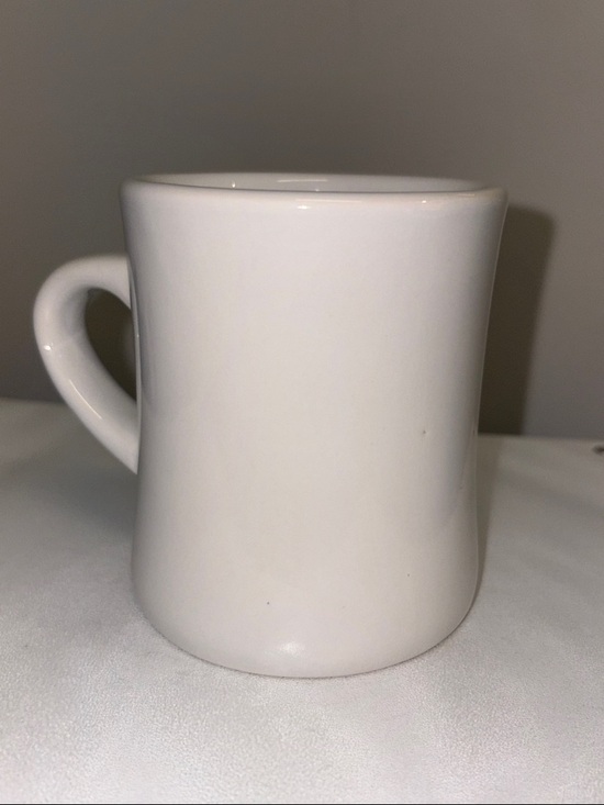 White Ceramic Coffee Mug - Classic Diner Home Dining - Picture 2 of 3